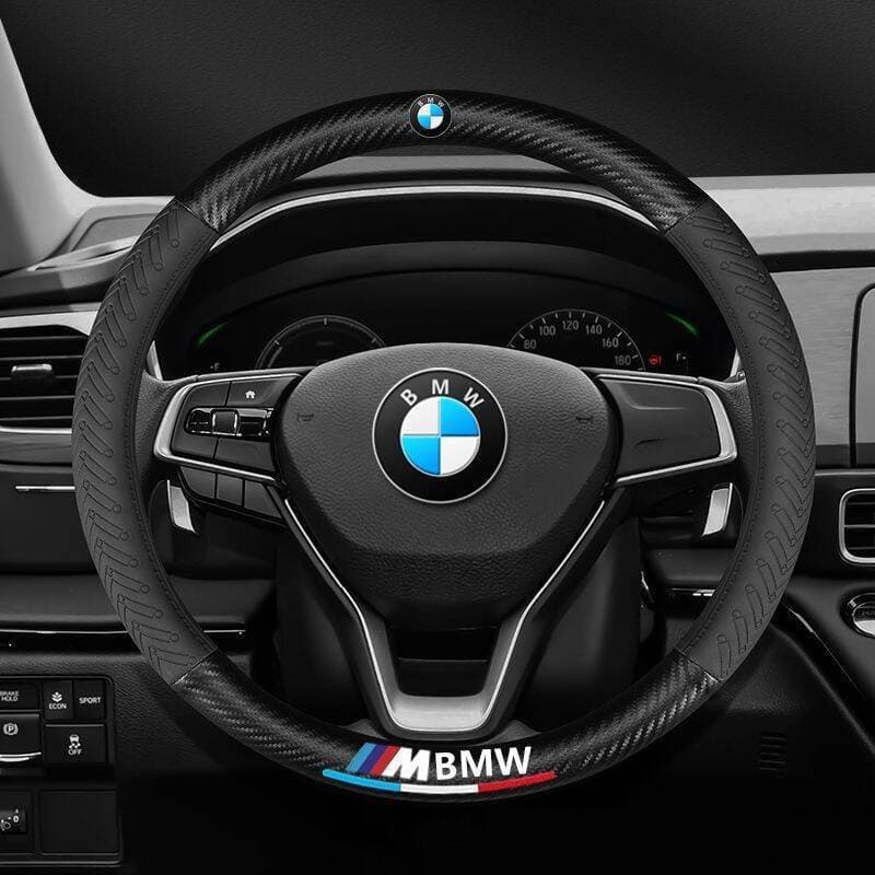 Capa de volante BMW em couro e fibra de carbono, nova, para as séries 3, 5, X1, X2, X3, X4, X5, X6, X7, 320li, 525li.