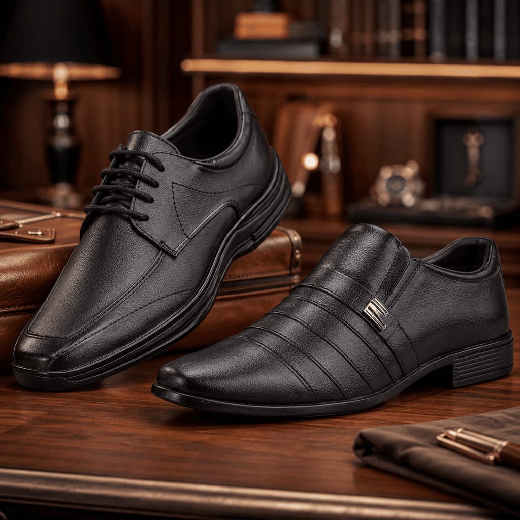 Kit 2 Pares Sapato Social Casual Masculino Confortável