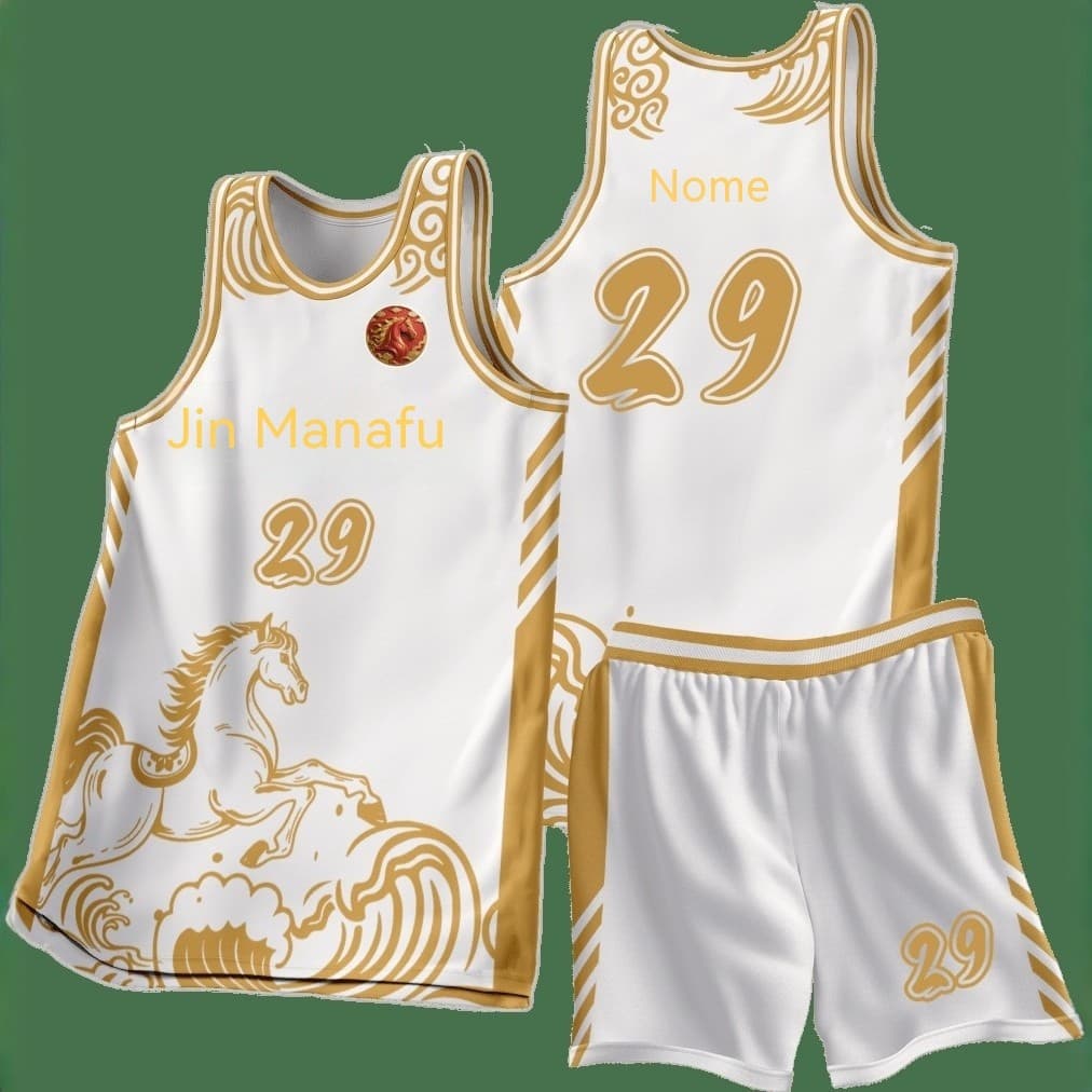 2026 Ano do Cavalo Novo Estilo Uniforme de Basquete Americano Terno Homens Mulheres Street Wear Jersey Estudante Classe