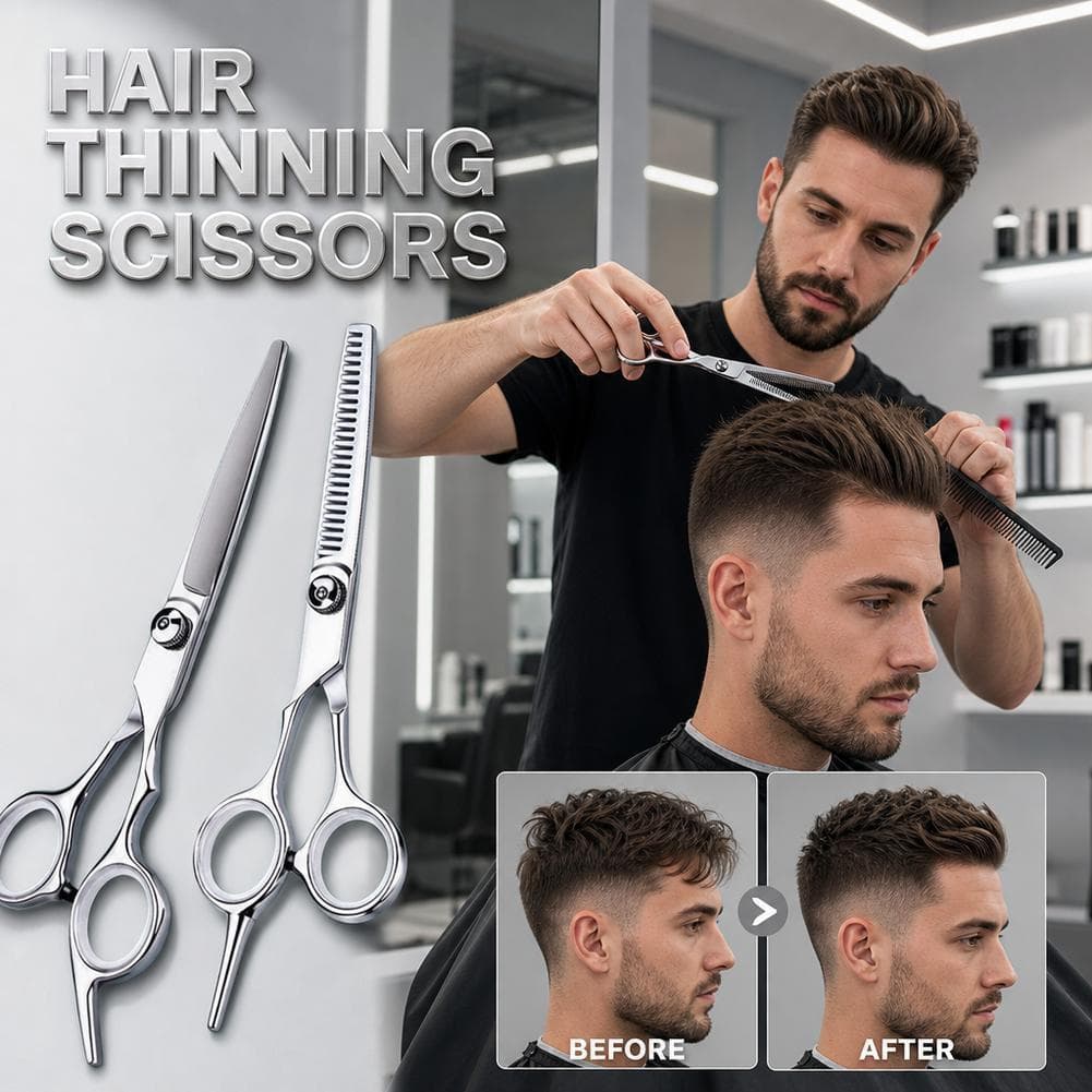 Conjunto De Tesouras De Cabelo De Aço Inoxidável Para Cortar Desbaste E Texturizar Corte H5g5