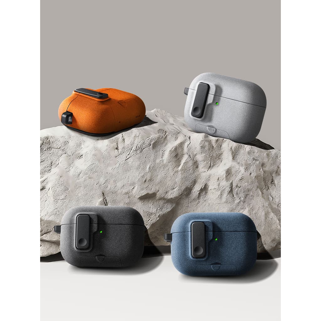 Sr. Textura de arenito Papy adequada para Apple Airpodspro3 Capa de fone de ouvido pro3 vem com suporte Capa protetora d
