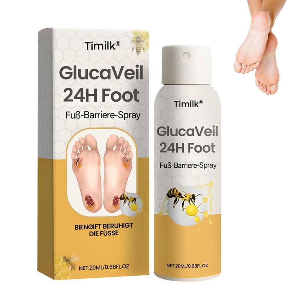 O TimilkGlucaVeil24H Foot Protection Spray é um novo spray especializado desenvolvido para pés diabéticos. |       Spray