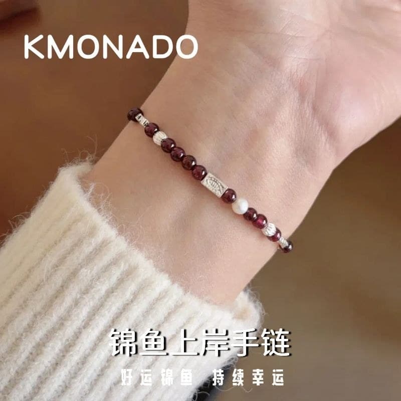 KMONADO Brocade Fish Shore Pulseira Feminina Luz Temperamento de Luxo Super Fada Boa Sorte Pulseira 2026 Exame de Admiss