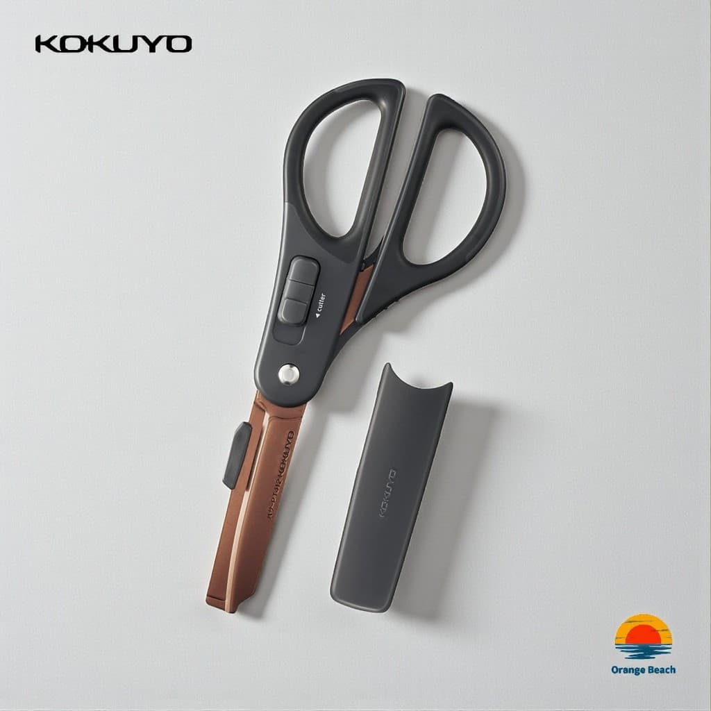 Kokuyo HAKOAKE Tesoura 2-em-1 Glueless 65mm/Modo Abre-Caixa Preciso/2 Variantes/Japao Import