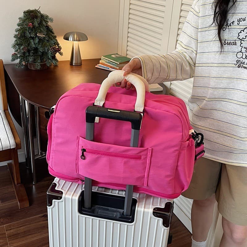 Bolsa de viagem de cor sólida Dopamina Bolsa expansível de grande capacidade
