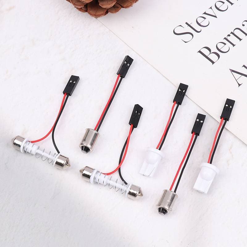 qo 10 Pçs Adaptador Para Luz Do Carro Led Painel Parar Lâmpada Interior Cúpula T10 BA9S T4W Festão Rosa Conector Cabos D