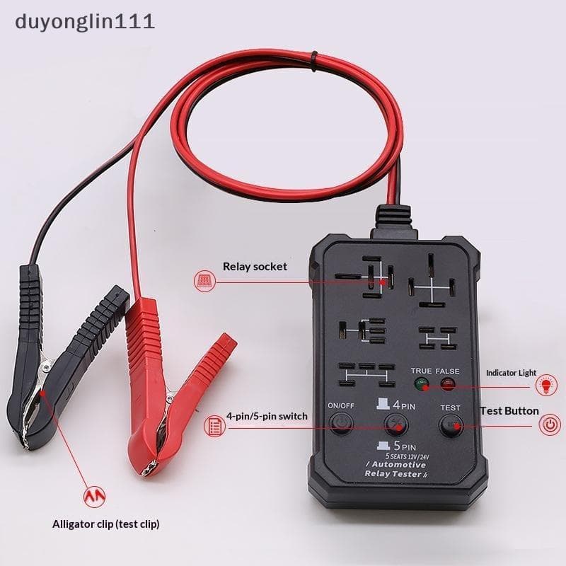 (duyonglin111) Testador De Relé Automotivo Tensão Inspetor De Bateria Automotiva Indicador LED Universal 12V Teste Eletr