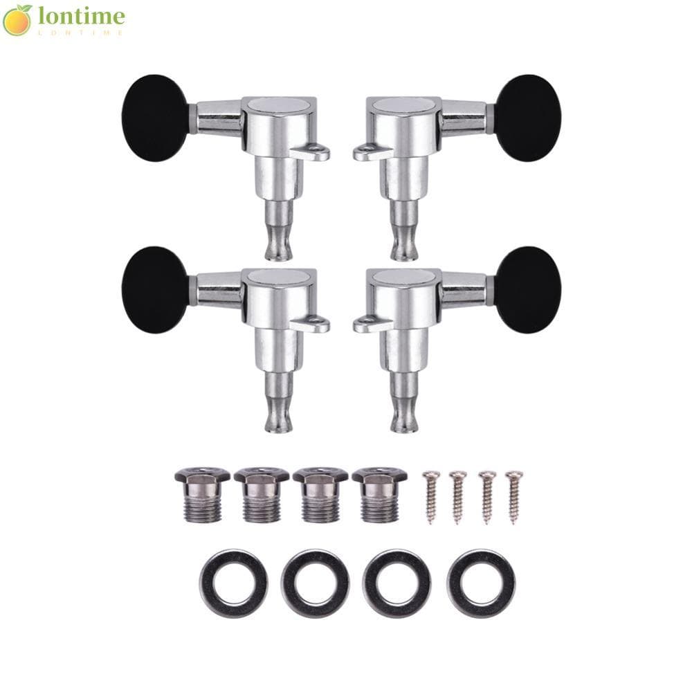 LONTIME Pegs De Afinação Para Ukulele , Liga De Zinco + Plástico Prateado E Preto | Cabeças , Configuração 2L2R