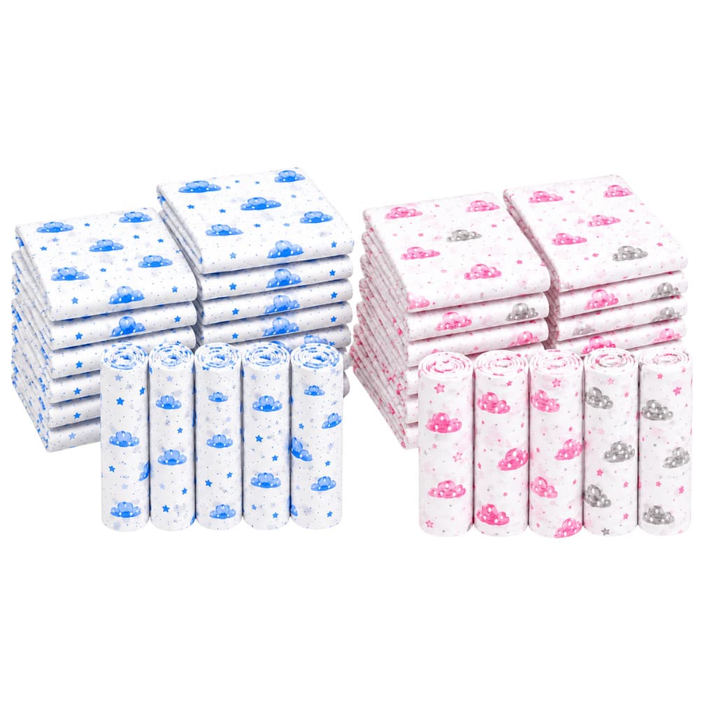 Kit 10 Fralda De Pano Estampada Bebê 60cm x 60cm Flanelado 100% Algodão Minasrey