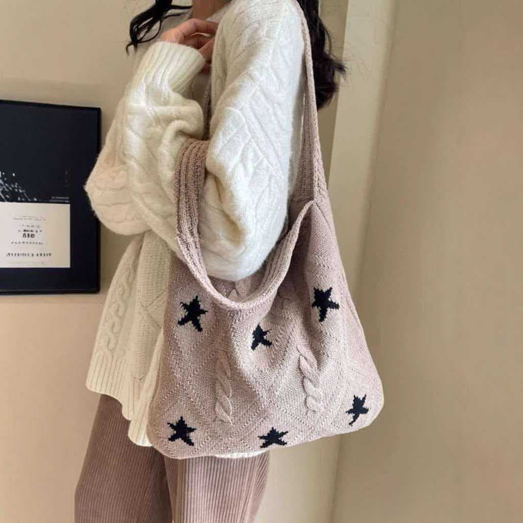 Novo estilo estrela saco de grande capacidade sacola All-Match bolsa de ombro feminino requintado High-En