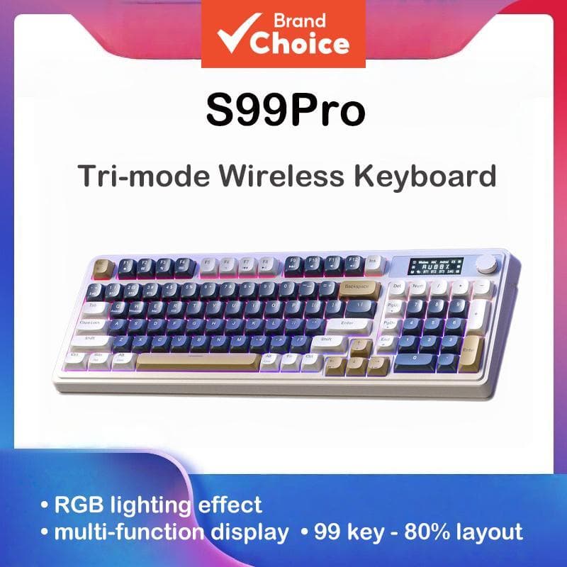 Teclado de Jogos AULA S99 Pro com Tela, Iluminação RGB, Leve, para Gamers, Tablet e Teclado Ergonômico