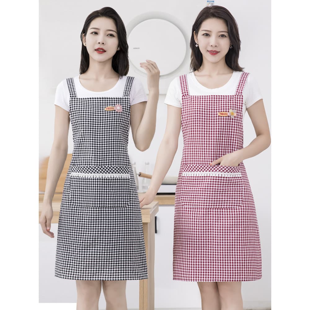 Avental doméstico de algodão puro feminino pequeno fresco cozinha cozinhar respirável alça de verão moda avental de algo