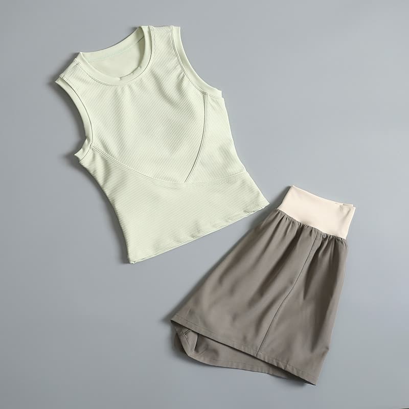 Yoga Wear terno feminino verão manhã correndo roupas esportivas profissionais de manga curta novo estilo Pilates treinam
