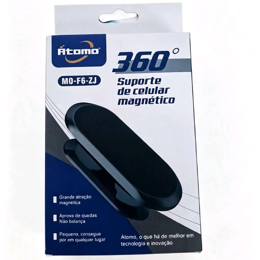 Atomo Suporte de Celular Magnético 360° MO-F6-ZJ com Grande Atração Magnética e Aprova Quedas