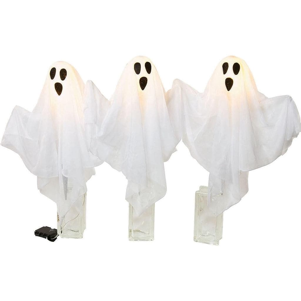 Fun Express Estacas de Jardim Fantasma de Halloween, Pacote com 3, Branco