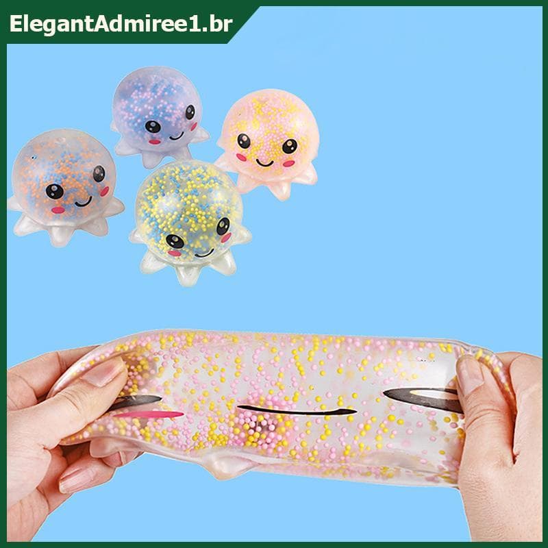 ELEGA Luz Brilhante Lula Ventilação Bola Espremer Brinquedos Bolha Polvo Alívio Do Estresse Brinquedo
