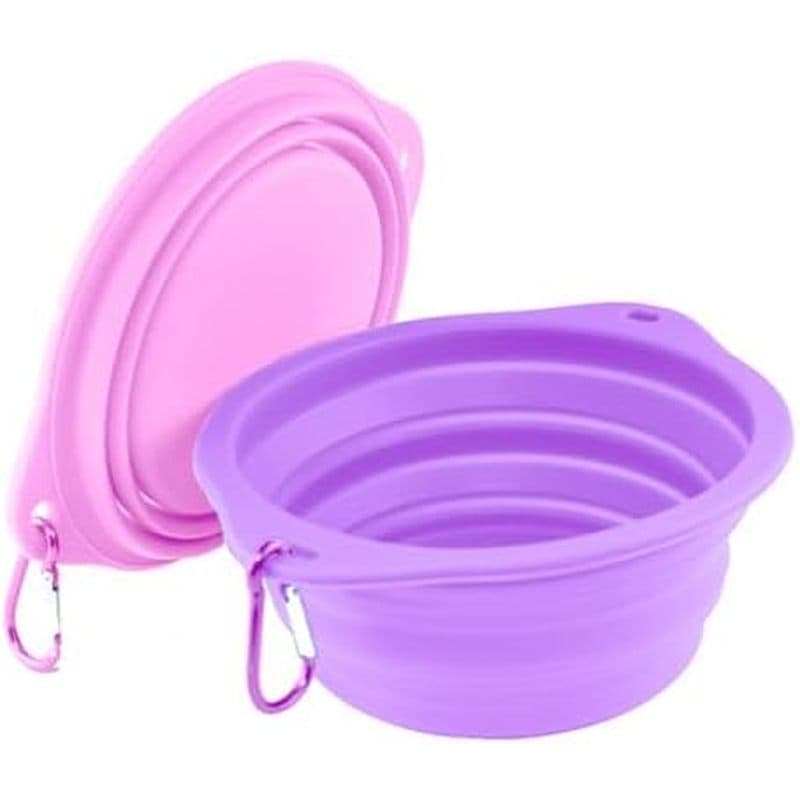 Tigela De Viagem Dobrável Para Cães , 2 Pacotes , 250/500 ML , Alimentador Portátil De Prato De Água Alimentos Animais D