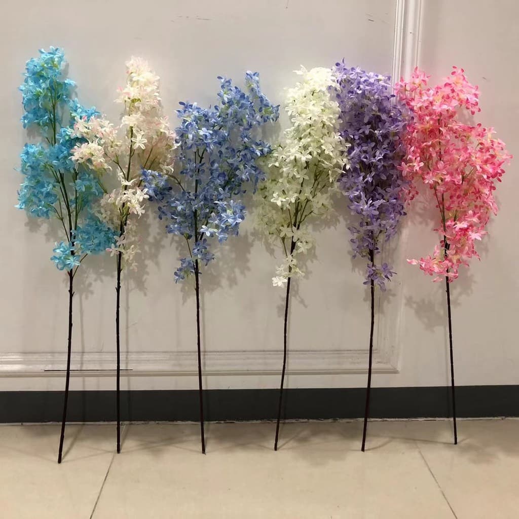 Simulação cravo flor ramo longo haste única cravo flor roxo flor cerca escalada decoração flor árvore produção pátio pai