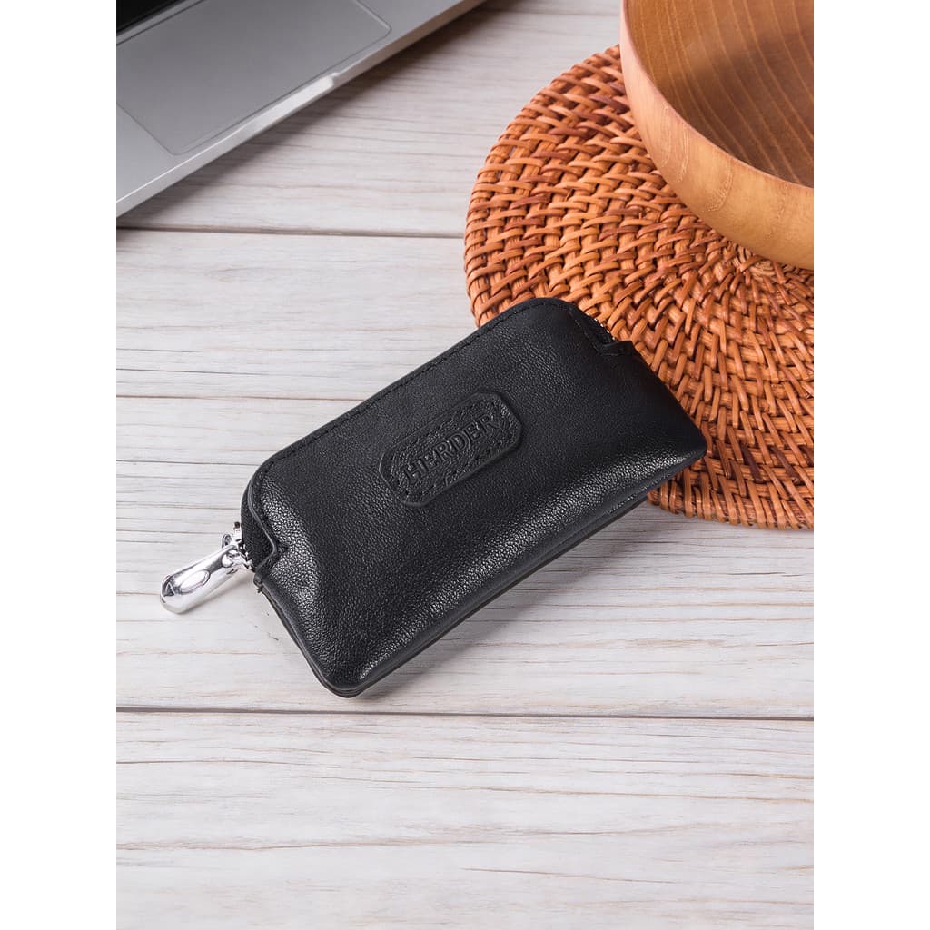 Novo estilo caso chave estilo masculino couro genuíno Mini pequeno saco multifuncional simples controle acesso titular d