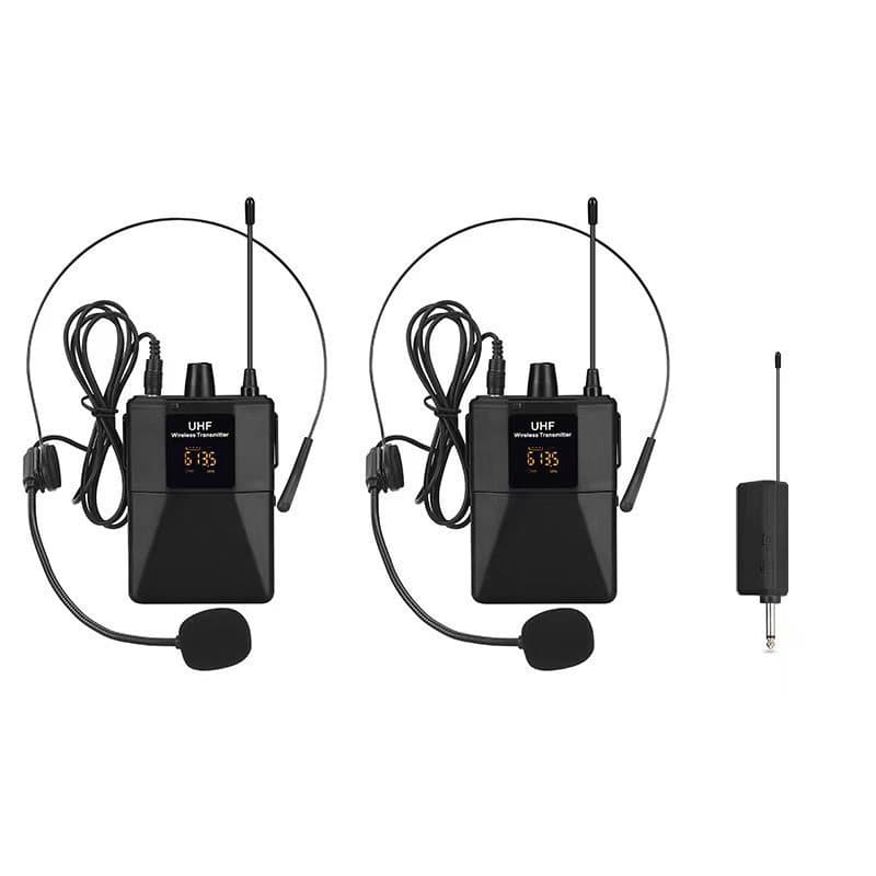 Fone De Ouvido Montado Na Cabeça De 2.4 Ghz/Microfone De Lapela Com Fio Para Amplificador De Voz Reuniões De Professores