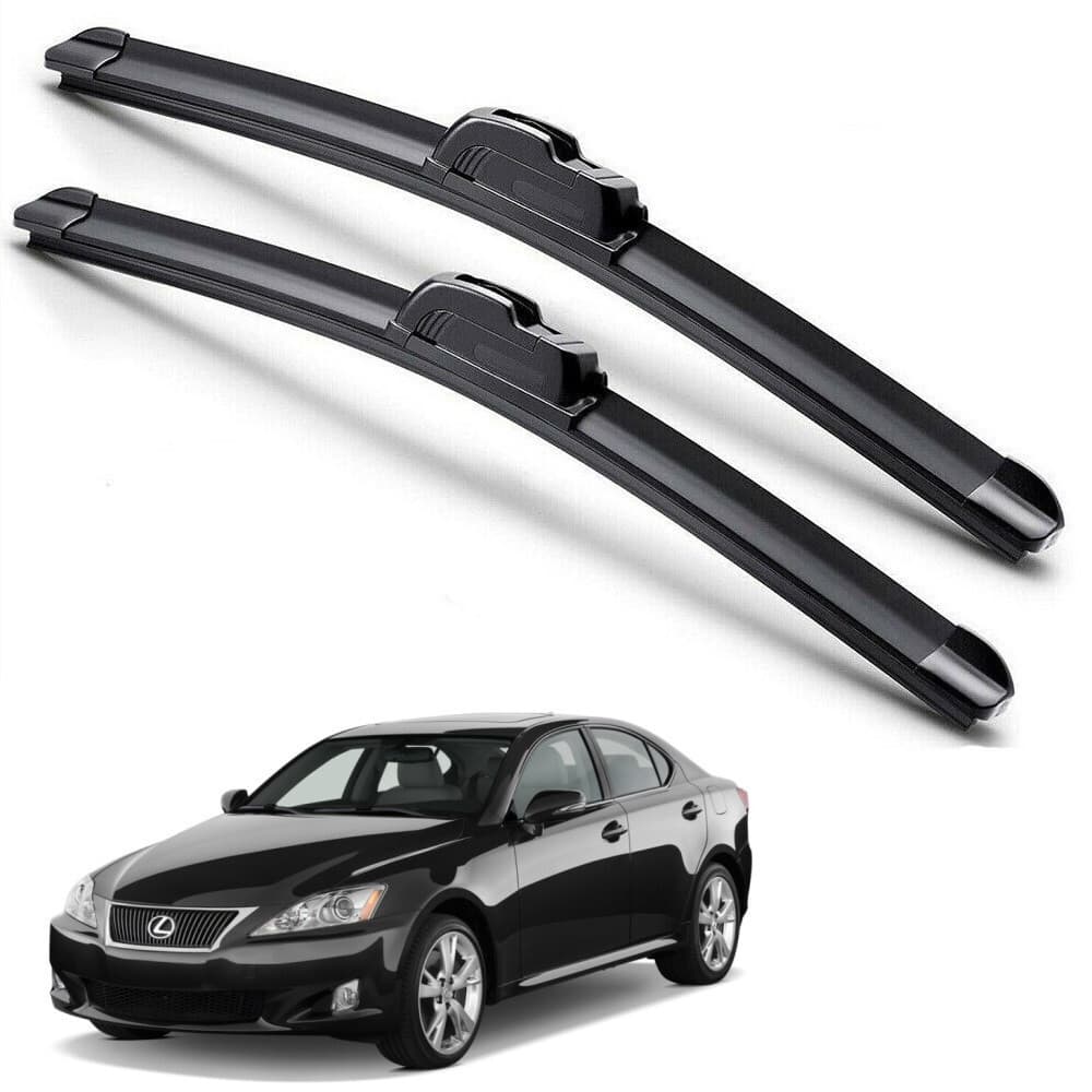 Para 2006-2013 Lexus IS250 IS350 Lâminas De Limpador De Pára-Brisa J-HOOK Silicone Híbrido