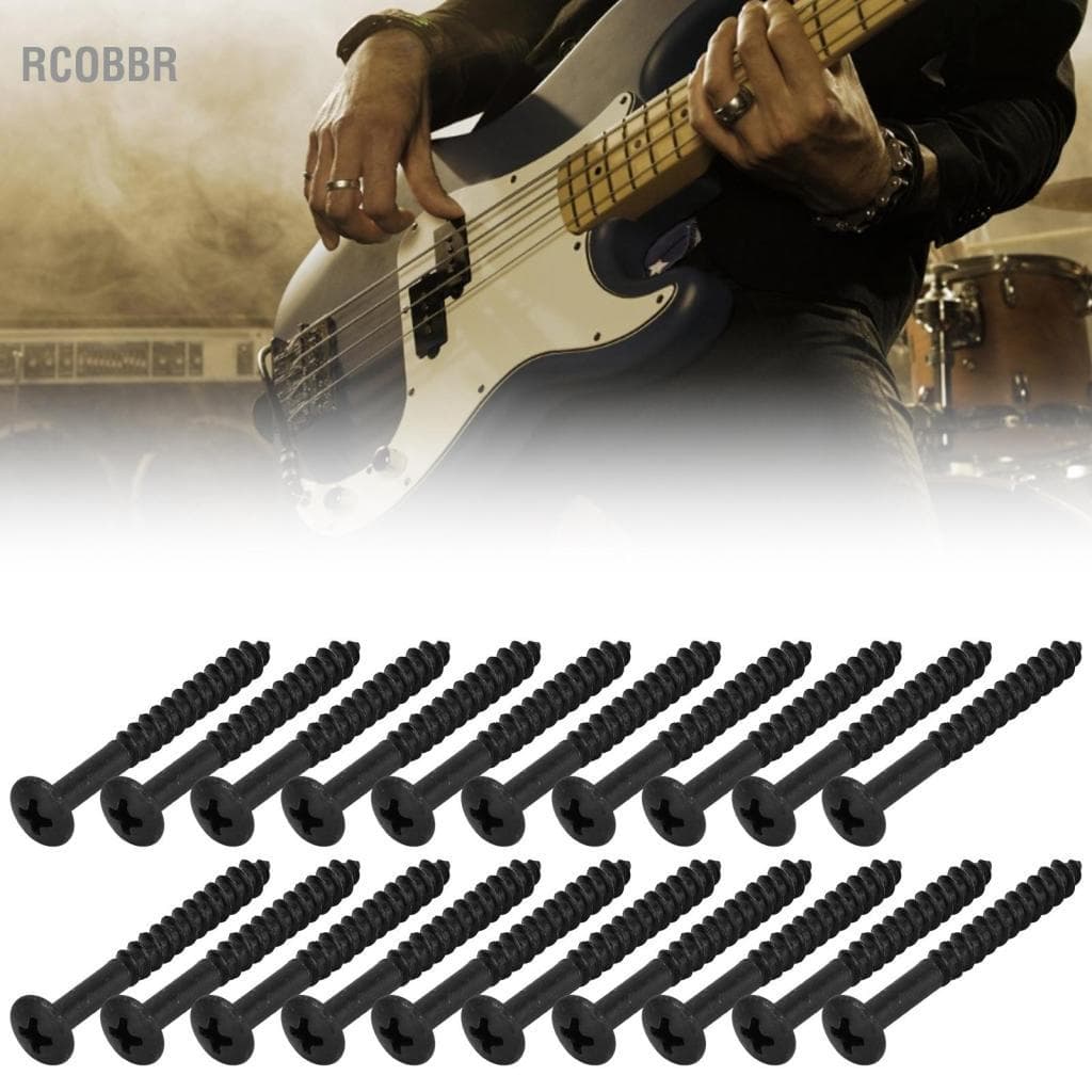 Rcobbr 20 peças parafuso de guitarra elétrica placa de proteção de pescoço anticorrosão ferramenta de montagem de aço