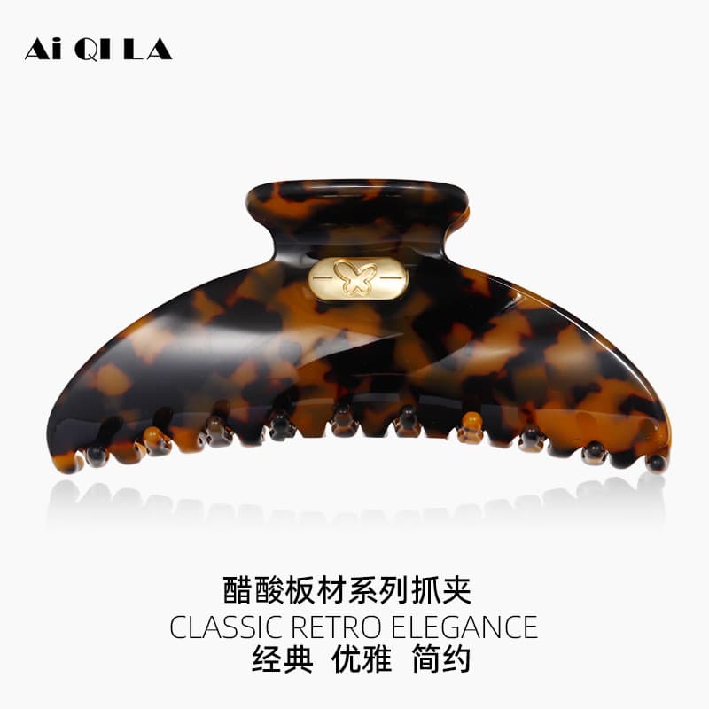 AIQILA2025 High-End novo estilo placa de acetato tamanho grande clipe feminino francês elegante tubarão hairpin acessóri