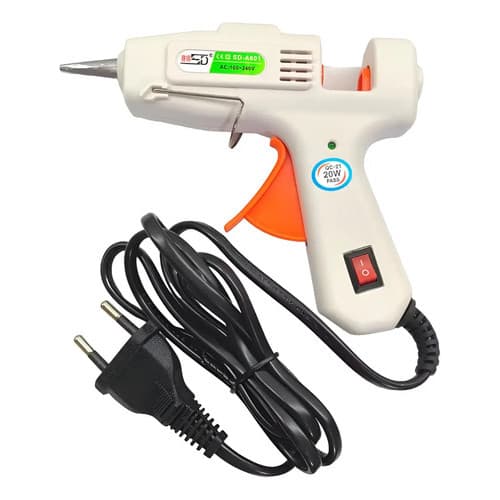 Pistola Aplicador Cola Quente Fina 7mm Bico Fino Bivolt Branco Bivolt