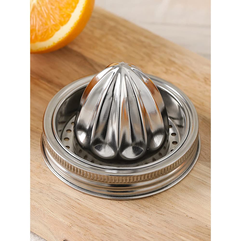 Copo de pedreiro Manual simples, espremedor portátil de frutas, limão, laranja, espremedor de aço inoxidável, tampa de c