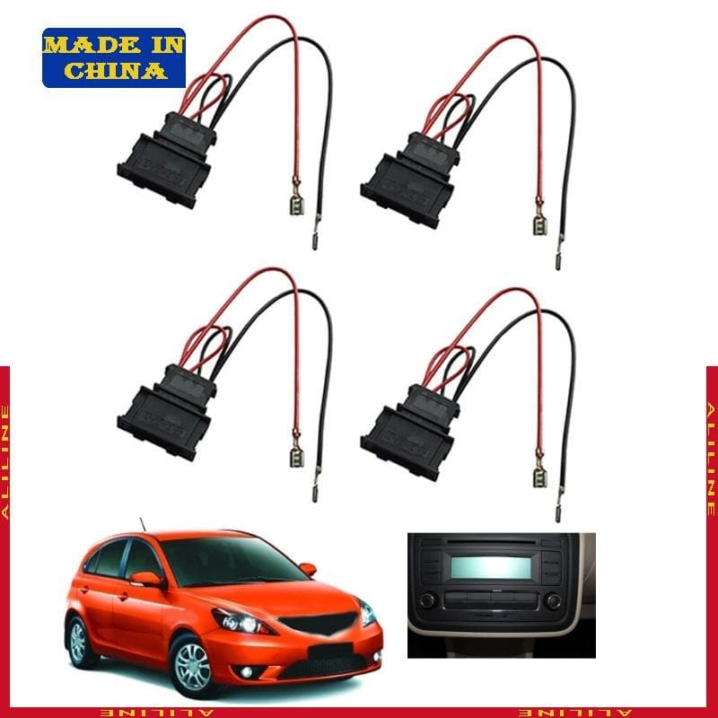 4 Unidades Adaptador Chicote Conector Alto-Falante Carro Para Fiação