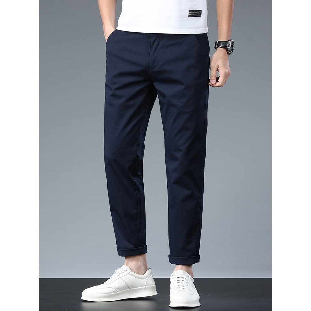 Calças casuais masculinas de verão plus Size calças até o tornozelo mais gordura plus calças masculinas gordura solta pé