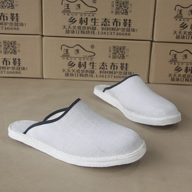 Sapatos masculinos brancos para casa chinelos de chão interno Melaleuca fundo Baotou sandálias chinelos femininos sapato