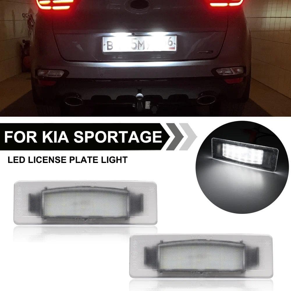 Lâmpadas LED Para Kia Sportage Luzes Da Placa De Licença 2 Pçs Lâmpada Identificação Hyundai Tucson Sonata Soul Optima