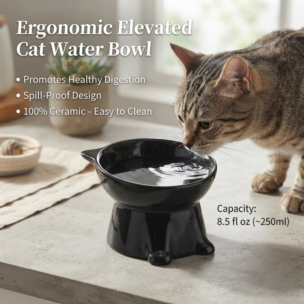 Tigela Elevada Para Gatos Proteção Do Pescoço Design Ergonômico Elevado Casa
