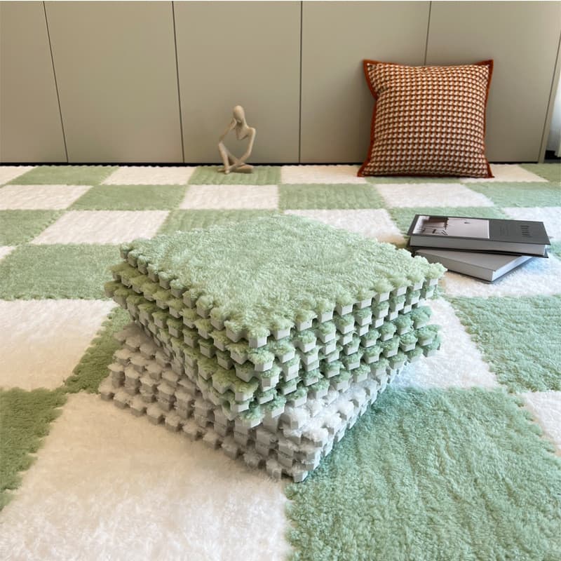 Tapete de pelúcia de cabeceira quarto emenda completa tapete de espuma pode cortar sala Tatami tapete doméstico