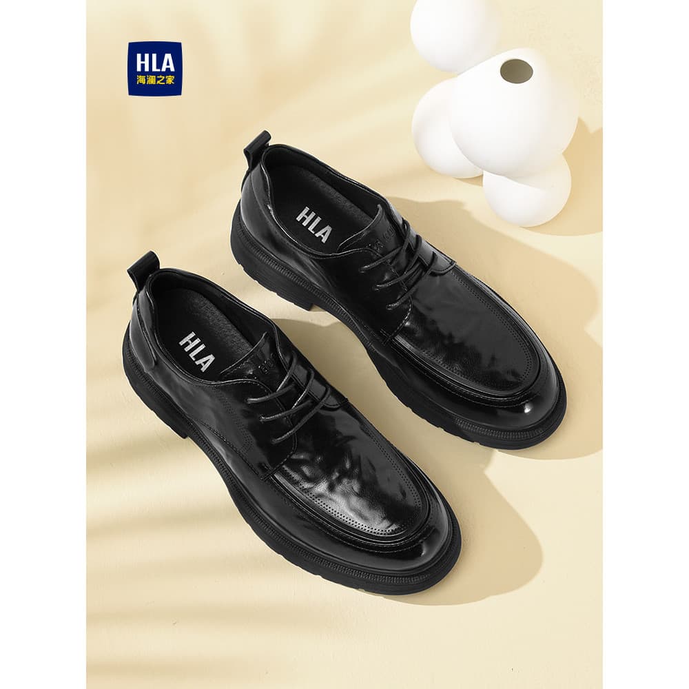HLA/Hailan House Sapatos masculinos novo estilo de sola grossa sapatos casuais de couro masculino negócios Formal Wear a