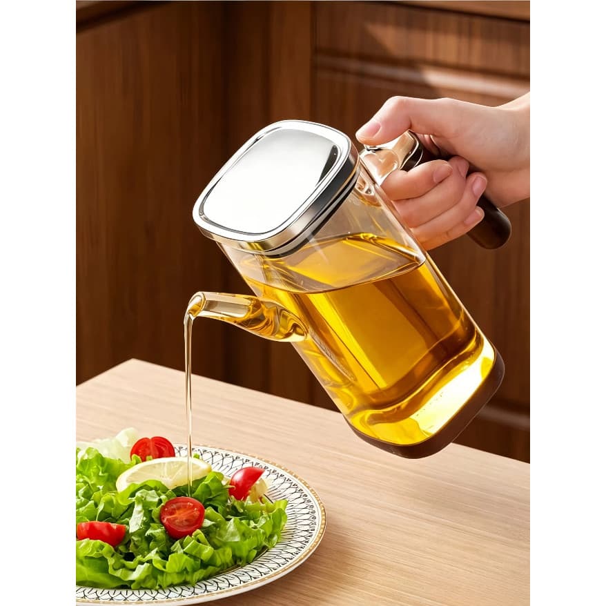 Pote de óleo cozinha doméstico não pendurado óleo de qualidade alimentar frasco de óleo de vidro de borosilicato alto mo