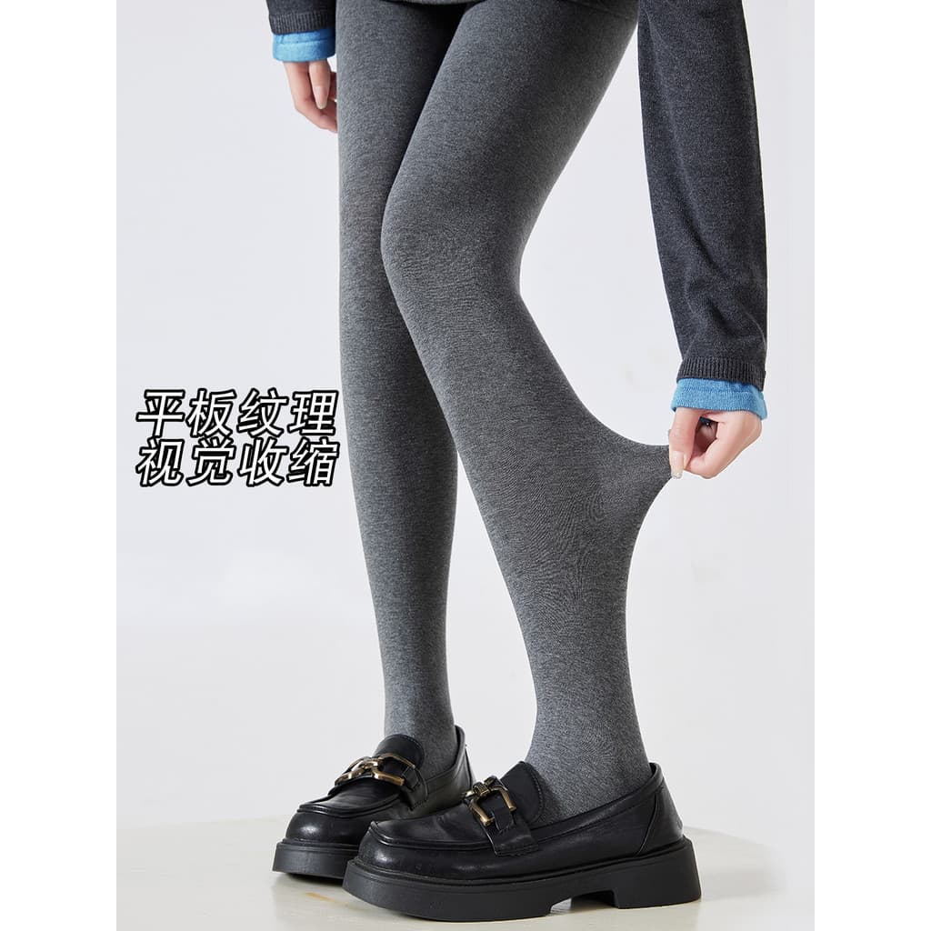 Leggings cinza planas femininas primavera outono fino exterior desgaste ligeiramente pressionado mais magro olhar algodã