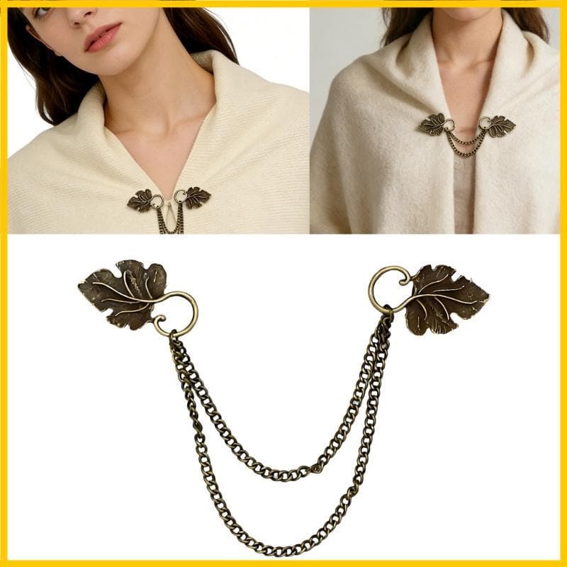 Elegante Broche Corrente Liga Zinco Pino Perfeito Para Xale E Traje Formal