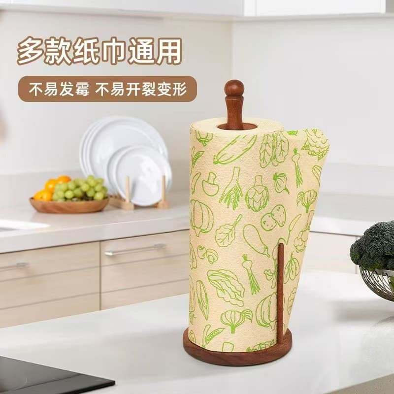 Suporte de toalha de papel de madeira para cozinha Pano preguiçoso Suporte de papel em rolo absorvente de óleo Prateleir