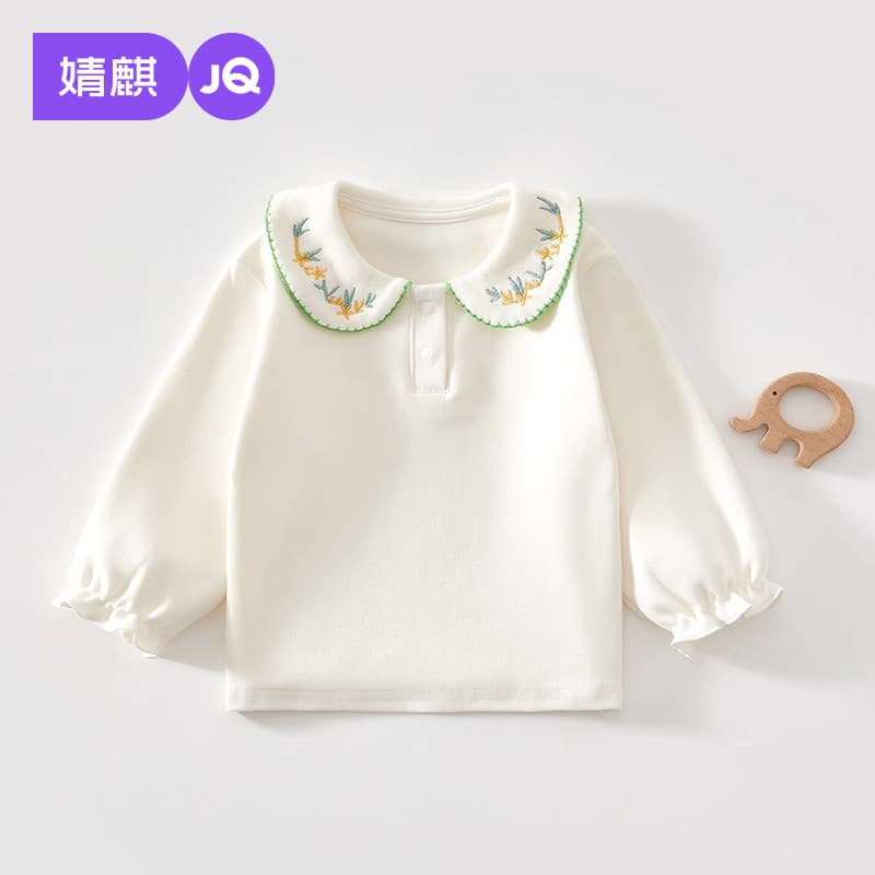 Jingqi meninas camiseta camada Base roupas de primavera bebê 2026 novo estilo roupas de manga comprida primavera outono