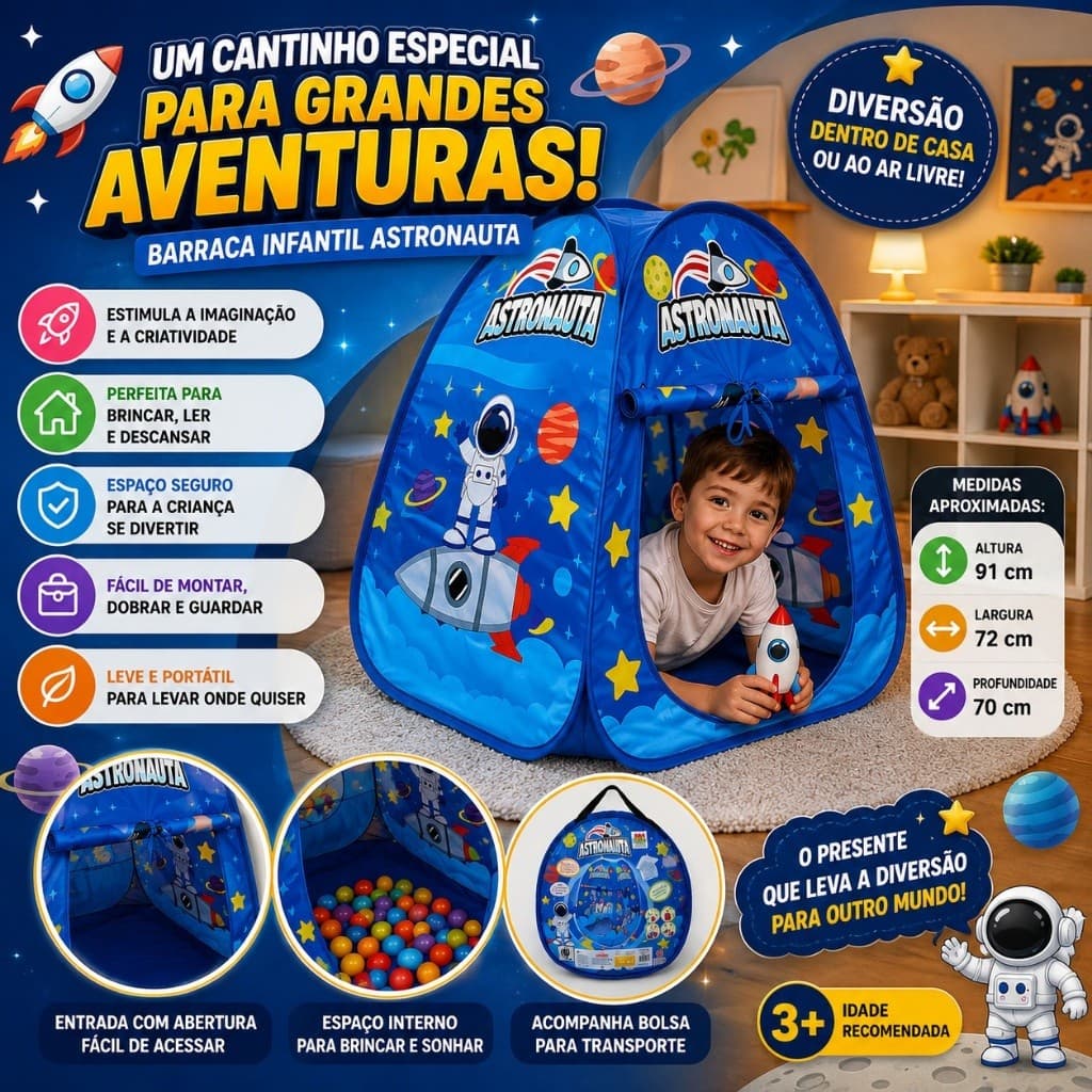 Barraca Infantil 91x72cm Astronauta