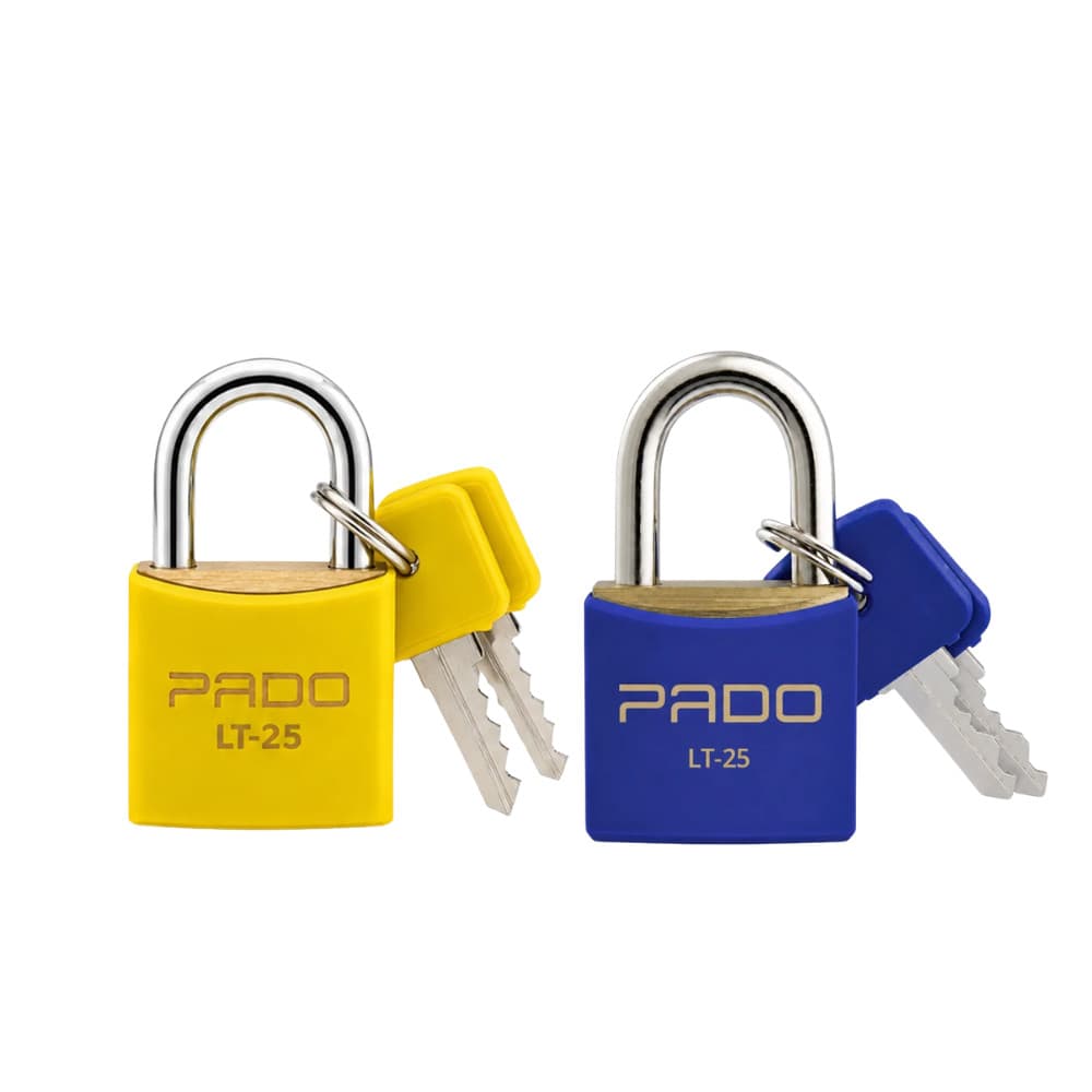 Kit 2 Cadeados de Latão de 25mm LT25 Amarelo + Azul Pado