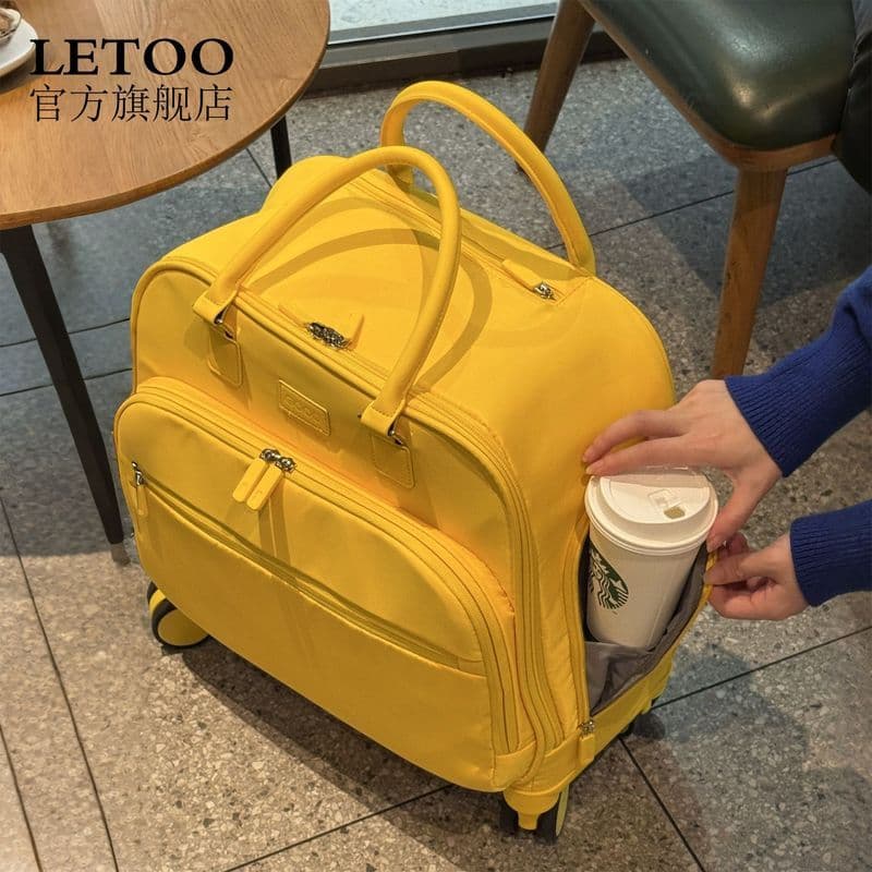 [LETOO] Mala pequena ultraleve, leve, carrinho de viagem, 18 mala de embarque feminina, mala de tecido à prova d'água