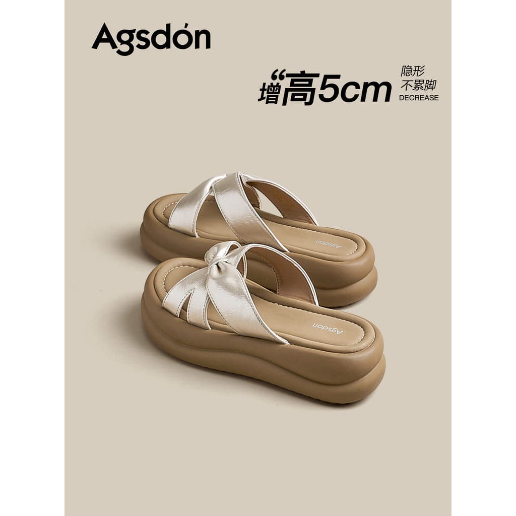 Aogu Shideng chinelos femininos roupa exterior verão 2026 novo estilo de sola grossa bonito não cansado sandálias de pra