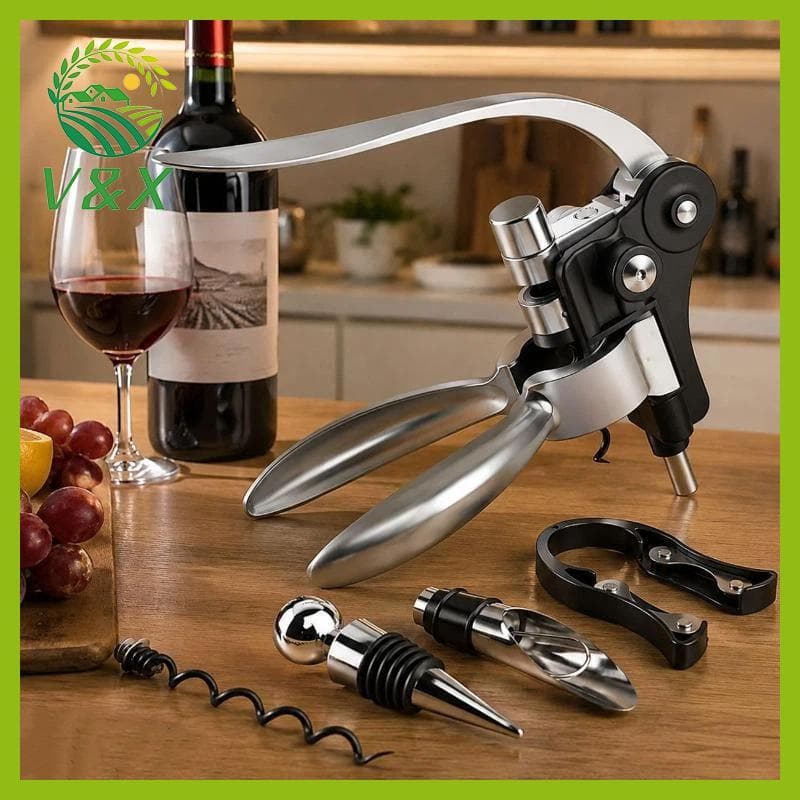 [Snowth] Conjunto De Abridor De Vinho Em Forma De Coelho Liga Saca-Rolhas Portátil Com Rolha De Garrafa Para Festa Bar D