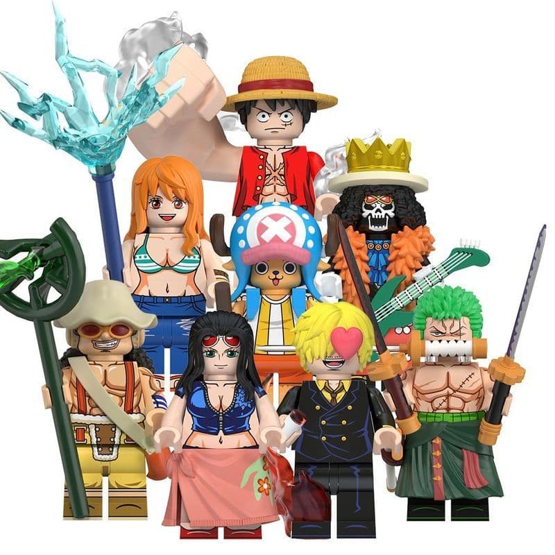 Compatível com Lego ONE PIECE Luffy Nicole Robin Zoro modelo montado brinquedo de bloco de construção