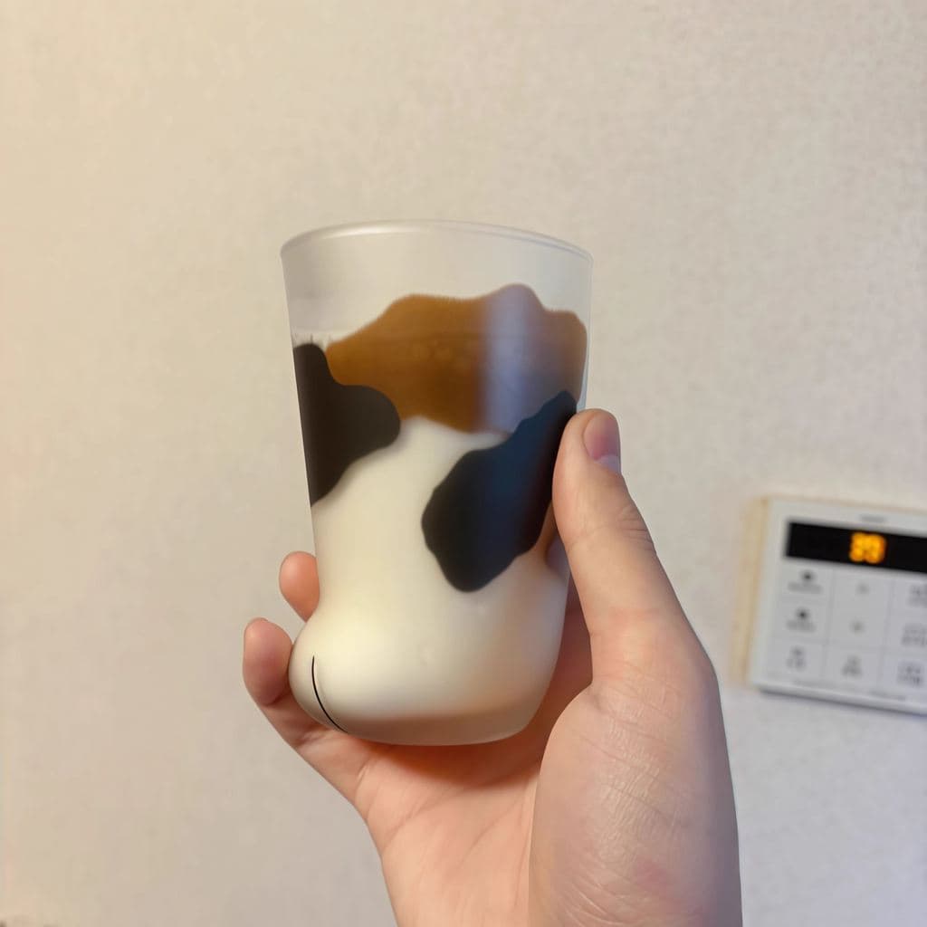 [Jogo de café] Copo de garra de gato de vidro fosco pés de gato copo de água copo de leite bonito desenho animado menina
