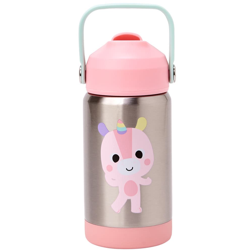 Copo Térmico Buba Zoo Unicórnio 360ml Parede Dupla Canudo Silicone