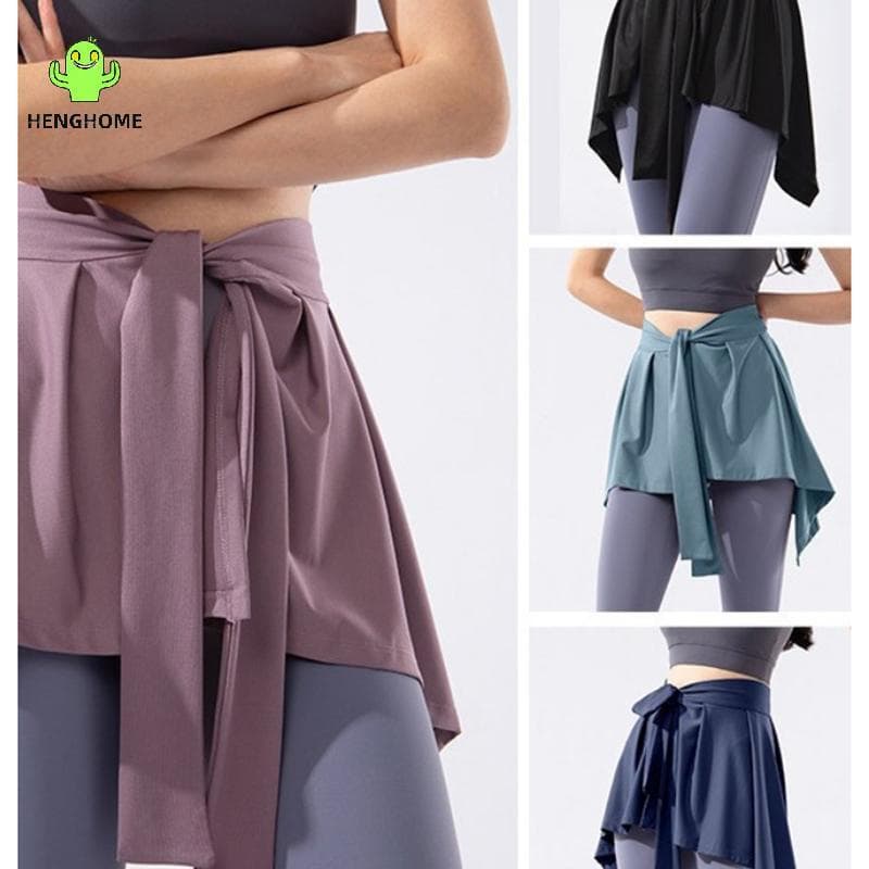 HENGHOME Yoga Sports Long Strap Cover Up Xale Cachecol Treino Tênis Saia Curta Para Mulheres Dança Exterior Envoltório P